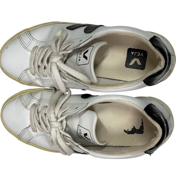 Vera ESPLAR LEATHER WHITE BLACK Sneakers size 7 - Picture 7 of 9